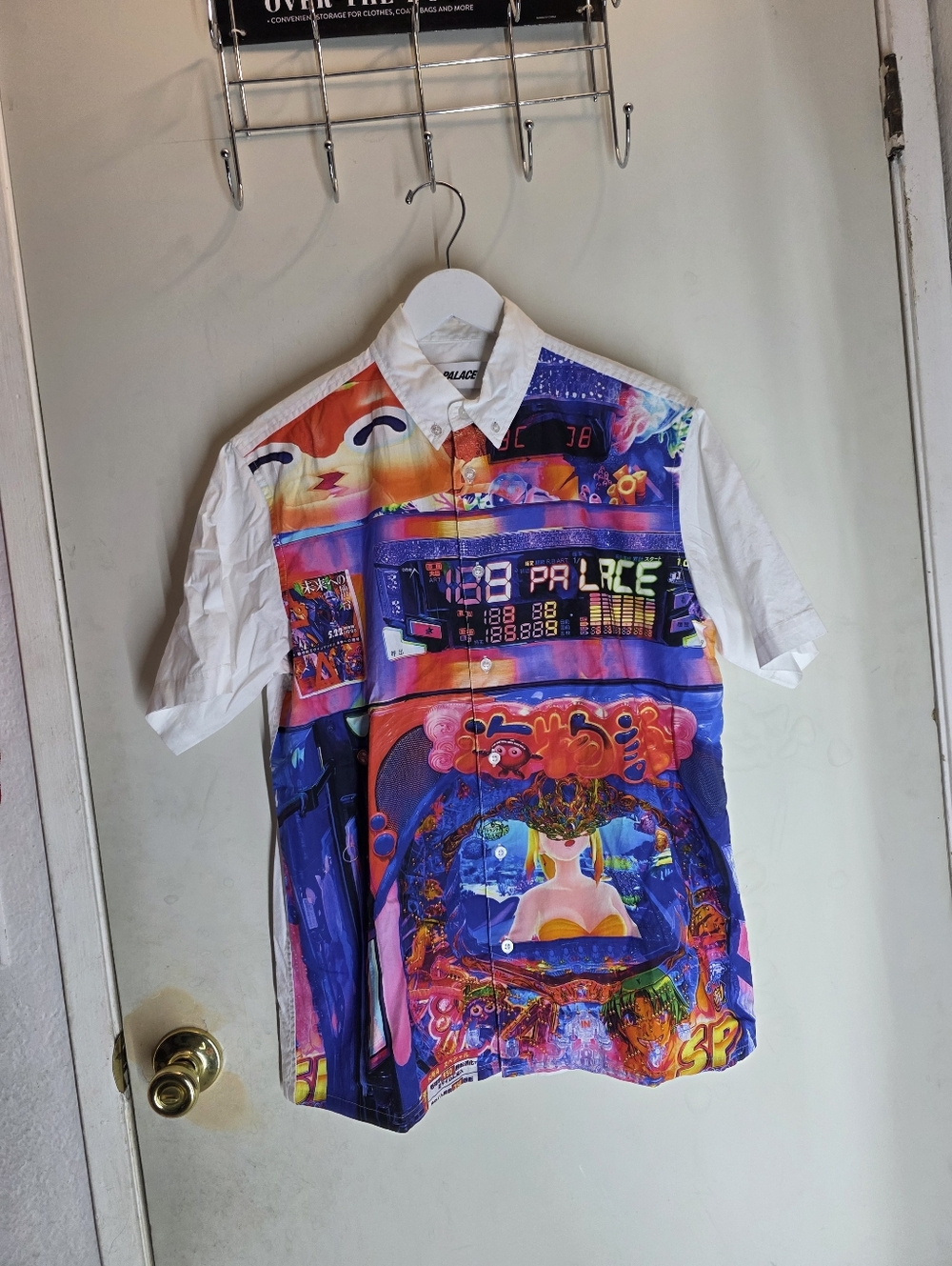 NWT Palace Pachinko Button Shirt Men's Small White Short Sleeve
